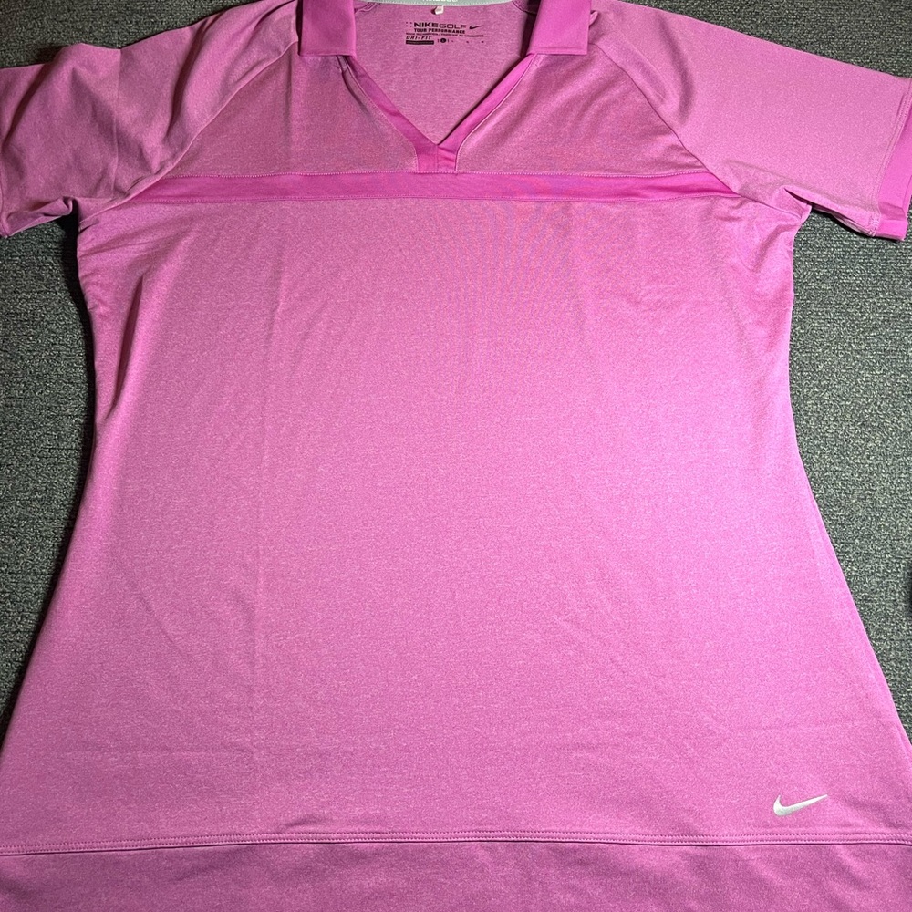 Women’s Nike Golf Tour Performance Pink Polo Size L